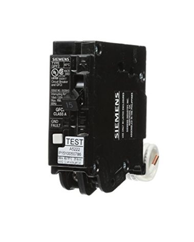 Siemens QF115A Ground Fault Circuit Interrupter, 15 Amp, 1 Pole, 120V, 10,000 AIC