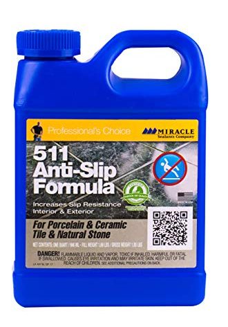 Miracle Sealants 511 Anti-Slip Treatment for Tile and Stone Floors, Showers, Pool Decks, Quart