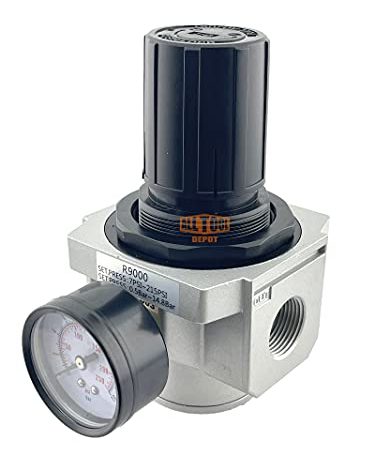 3/4” NPT SUPER DUTY In-Line Compressed Air Pressure Regulator For Air Compressor, 7 To 215 PSI Adjustable