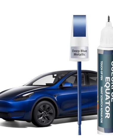 Touch up Paint for Tesla Model Y/3/X/S, Car Paint Pen Scratch Repair Two-In-One Touch Up Paint, Premium Car Scratch Remover for Deep Scratches 0.4 fl oz (Deep Blue Metallic)