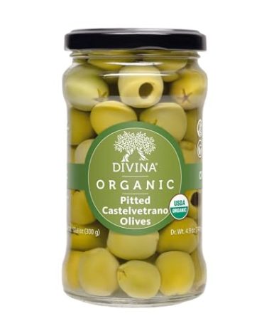 DIVINA Organic Castelvetrano Pitted Olives, 10.6 oz