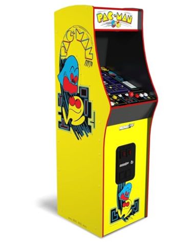 Arcade1Up PAC-MAN Deluxe Arcade Machine, built for your home, with 5-foot-tall full-size stand-up cabinet, 14 classic games, and 17-inch screen