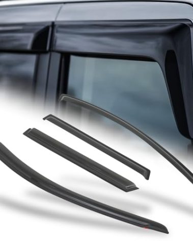 M-AUTO Window Visors Rain Guards Shields Compatible with 09-10 Pontiac Vibe, 09-14 Toyota Matrix, Tape-On Rain Guards Shields, 4 PCs