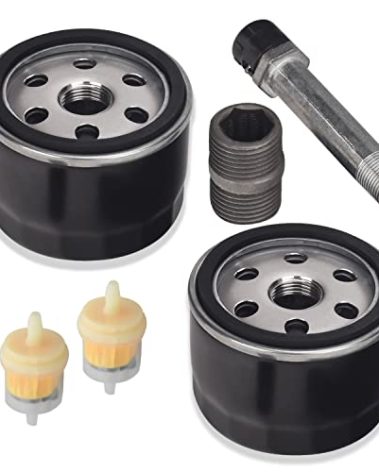 MIU13767 AM131611 AM125424 for John De-ere Lawn and Garden Tractor E120, E130, E150, E160, E170, E180, X166R, Z335E, Replaces MIU13767B AM131611 - Included 2 Oil Filter and 2 fuel filter