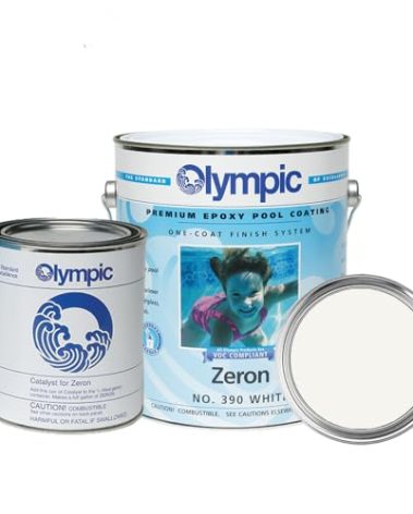 Olympic Pool Paint - Zeron - White - 1 Gallon - two-part epoxy swimming pool paint - one-coat for plaster, fiberglass, steel and aluminum pools.