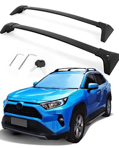 Autekcomma Roof Rack Cross Bars for Toyota RAV4 2019-2025 (Not Fit 2024 LE/Adventure/TRD Off-Road/Hybrid Woodland Edition). Anti-Theft Lock Mechanism Black Matte Aluminum Anti-Corrosion Crossbars