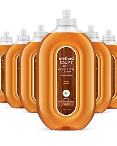 Method Hardwood Floor Cleaner, Squirt + Mop Design, Use as Laminate or Sealed Wood Floor Cleaner, Almond Scent, 25 Fl Oz, 6 Pack, Packaging May Vary
