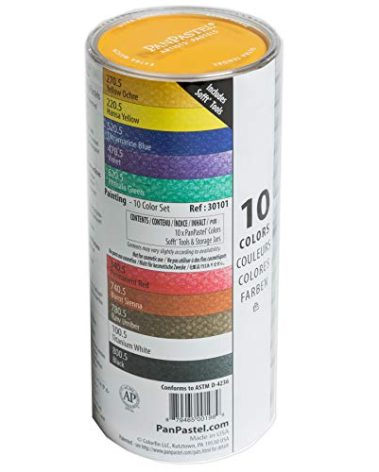PanPastel Artist Pastels by GOLDEN, Painting Set, 10 Color, Professional Artist Pastels, Unique Pan Format (cake-like)