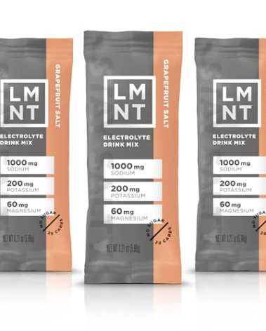 LMNT Zero Sugar Electrolytes - Grapefruit Salt | Drink Mix | 30 Count