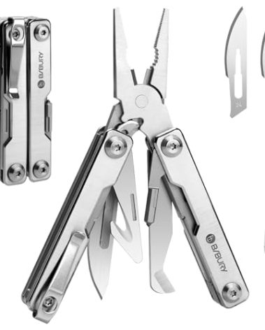 BIBURY Mini Multitool Pliers BI2051A, Mini Pocket Pliers with Window Breaker, Seat Belt Cutter, Bottle Opener for Outdoor Survival, EDC Multi Tool with Pocket Clip, Gifts for Men and Women