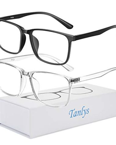 Tanlys 2 Pack Blue Light Blocking Glasses for Computer Eye Strain [Dry Eye & Sour Eye], Anti UV Reduce Headache Classic Bluelight Blocker Glasses Men Women