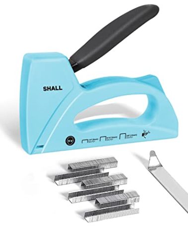SHALL Light Duty Staple Gun for Wood - Upholstery Staple Gun with 1600pcs JT21 Staples 1/4, 5/16, 3/8 inch and Staple Remover - Fabric Stapler Gun for Crafts, DIY, Decoration