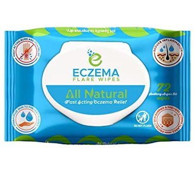 Eczema Flare Wipes® - All-Natural Fast Acting Eczema Relief, Anti-Itch, Reduces Inflammation & Protects Skin Barrier, Soothes & Prevents Future Flares, pH-Balancing, Convenient On-The-Go Solution 72ct