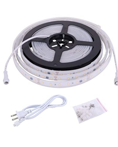 120V LED Strip Light Dimmable by Wall Dimmer Switch, Waterproof IP65, No Need LED Driver, Warm White 2800K 110V LED Rope Light, 300 LED 16.4ft LED Tape Light 115V Under-Cabinet Light Flexible