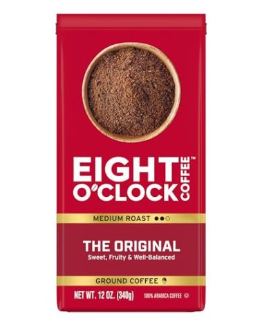 Eight O'Clock Coffee The Original Ground Coffee, Medium Roast, 12 Ounce (Pack of 6) - Sweet, Fruity, Well Balanced