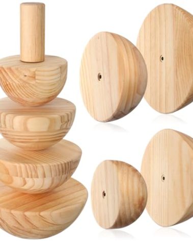 Doublefill 4 Pack Pottery Molds 4.5'' 5.5'' 6.5'' 7.5'' Thickness 3'' Plaster Molds Wood Pottery Tools with Handle for Ceramic Top Forms DIY Bowls Plate Dish Slump Press Art Making