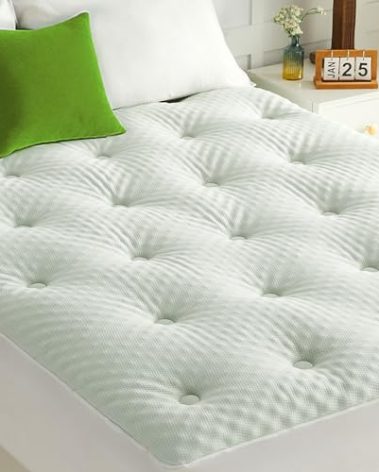 QUIETSEA Reversible RV King Mattress Topper Egg Crate Memory Foam Mattress Topper, Bamboo Viscose Mattress Pad RV King, Noiseless Waterproof Mattress Cover with Deep Pocket up to 21", 72" x 80"