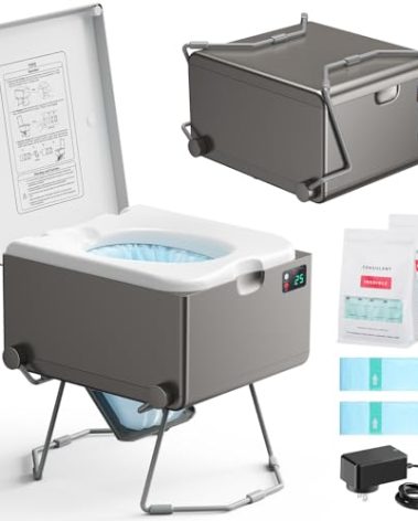 Modiwell Dry Flush Toilet – Waterless, Odorless, Self-Contained | Rechargeable Portable Toilet for RVs, Van, Boat, Tiny House, Off-Grid | Easier to Use Than Composting or Incinerator Toilets