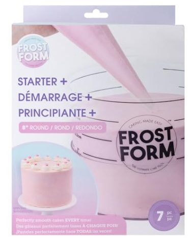 Frost Form Acrylic Starter Kit (8 inch) and 6-Piece Set | Professional-Quality 6 Inches Tall | Cake Frosting | Beginners and Pros | Cake Decorating Kit | Compatible with Piping Bags