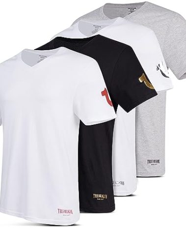 True Religion Mens Undershirts 4 Pack Lightweight Mens Undershirt, 100% Cotton