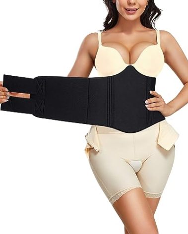 YERKOAD 360 Lipo Foam Ab Board Post Surgery Liposuction Abdominal Compression Boards Belly Wrap Lipo Recovery Waist Cincher(Black, One size)