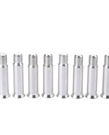 MUXSAM Inline Skate Axle Screws for Wheel Fastening, 8-Pack Steel Rollerblade Wheel Screws Replacements, OD 0.31"/8mm Bolt Fittings Skate Wheel Axles Repair Kit(Silver)