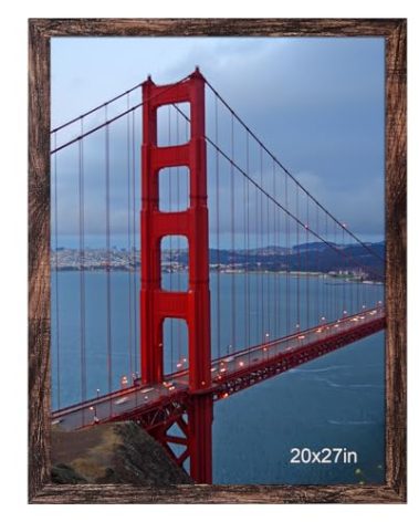 BESCRCL 20x27 Picture Frame Brown, Poster Frames Wall Hanging, Display Pictures 20 x 27 without Mat, 1 Pack
