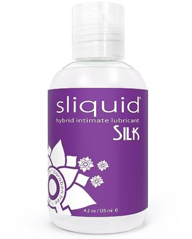 Sliquid Silk Intimate Lubricant, Silicone & Water-Based Lube for Women & Men, Hypoallergenic, Waterproof, Unscented, 4.2 Fl Oz