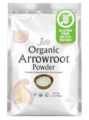 Jiva Organics Organic Arrowroot Flour (Powder) 2 Pound Bag - Raw, Non-GMO, Gluten Free