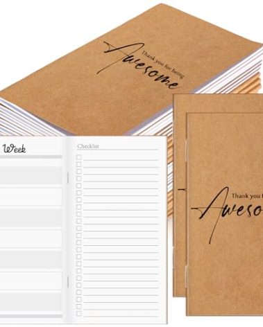 Yeaqee 50 Pcs Undated Weekly Planners Bulk Back to School Gifts for Teacher to Do List Weekly Goals Notepads Traveler Journals Planners for Employee Coworker Staff(Thank You)