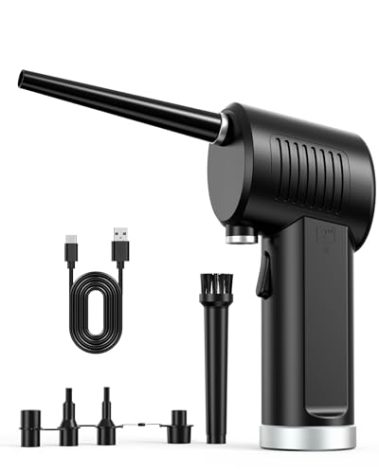 Koonie Cordless Air Duster, Battery Operated Computer Cleaning Duster, Portable Replaces Compressed Air Cans, 8000mAh 10W Fast Charging Air Blower, No Gas for Computer Keyboard, Car, Pet House