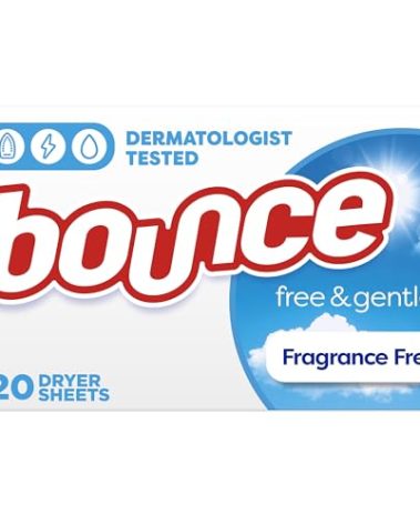 Bounce Fabric Softener Dryer Sheets, Free & Gentle, 120 Count