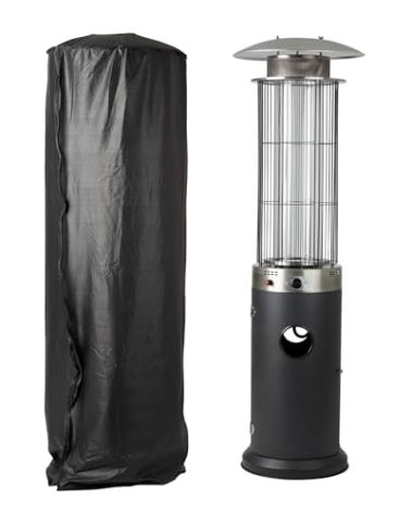 Full-Length Outdoor Vinyl Cover for Spiral Flame LPG Patio Heaters with 21" Round Reflectors