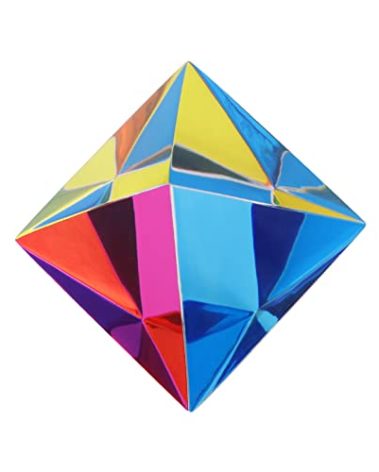ZhuoChiMall CMY Color Orthoctahedron, 46mm (1.8 inch) Regular Octahedron Prism for Home or Office décor, STEM/STEAM Desktop Toys Easter Basket Stuffer for Kids