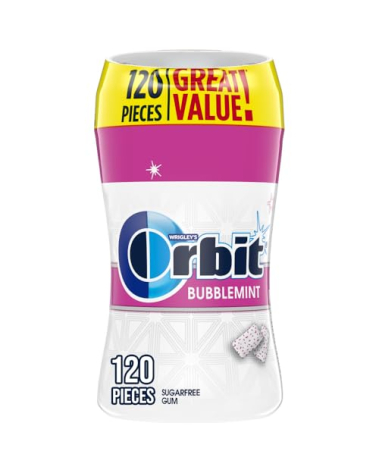 ORBIT Gum Bubblemint Sugar-Free Chewing Gum Bulk Pack, 120 ct Bottle, Bulk