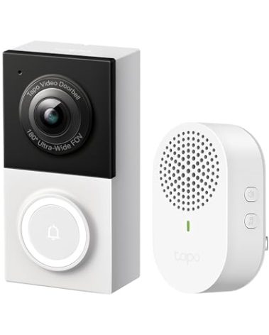 Tapo TP-Link Smart Video Doorbell Camera Wired, 2K 5MP, Color Night Vision, 180° Ultra-Wide FOV, 2-Way Audio, Free AI Detection, Cloud & SD Card Storage, Works w/Alexa & Google Home, D130