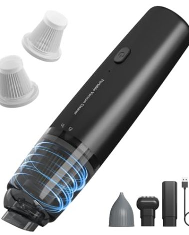 A9life Handheld Vacuum Cordless, Car Vacuum Cleaner Portable with HEPA Filter, 2 Suction Modes, Mini Hand Held Vacuum Rechargeable for Car, Home, Pet Hair, Office, Desk, Keyboards (Black)