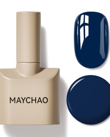 MAYCHAO 15ML Blue Gel Nail Polish 1Pc Navy Blue Gel Polish Soak Off UV LED Nail Polish Nail Art Starter Manicure Salon DIY at Home, 0.5 OZ
