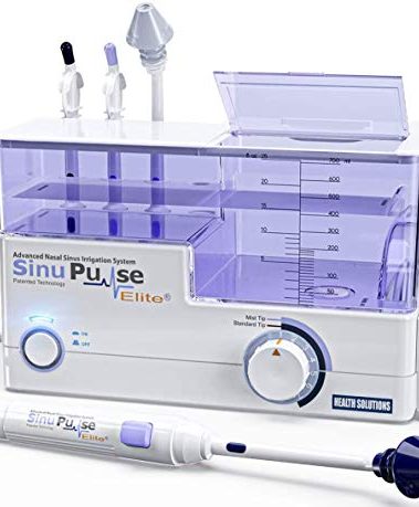 SinuPulse Elite Advanced Nasal Irrigation System with 30 SinuAir Saline Packets, Pulsating Nasal Congestion Relief & Sinus Rinse Machine, More Effective Than Neti Pot or Nose Spray