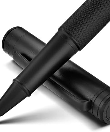 MCNTEIK Matte Black Forest Rollerball Pen, Luxury Pen with Schmidt Black Ink Refill, Fancy Pen Gift Set for Men & Women, Business Signature, Executive, Office, Nice Fancy Designer Pens