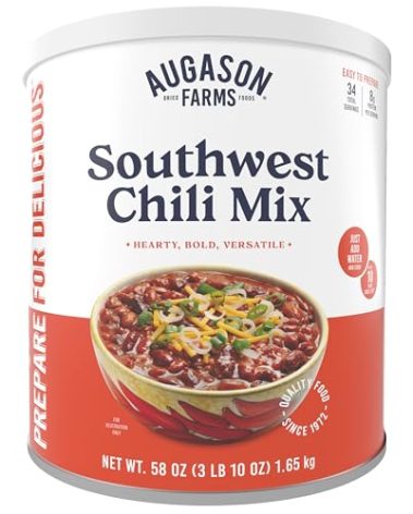 Augason Farms Southwest Chili Mix Can, Certified Gluten Free, Emergency Food Supply, Everyday Meals, 34 Servings
