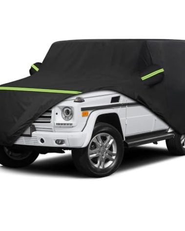 QUNSUNUS 6 Layer Car Cover for Mercedes Benz G-Class 500 550 650 2004-2024 Waterproof All Weather 210D Windproof for Wagon Car Cover Hail Protection with Zipper