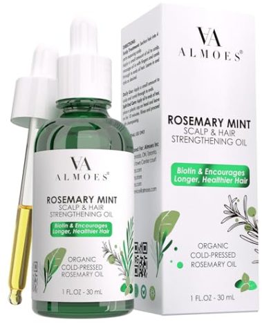 ALMOES Rosemary Oil,Pure Essential for All Hair, Mint Scalp & Hair Strengthening Oil,1 Fl Oz
