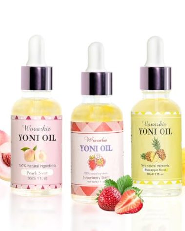 Wovarkie 3PCS Yoni Oil for Women pH Balance, Feminine Deodorant Vaginal Moisturizer, Feminine Care All Natural Yoni Oil(Strawberry Peach Pineapple)