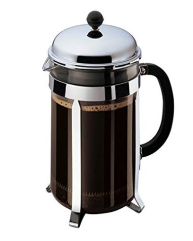 Bodum 51oz Chambord French Press Coffee Maker, High-Heat Borosilicate Glass, Polished Stainless Steel – Made in Portugal