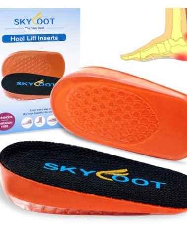 Skyfoot Orthopedic Heel Lift Inserts, Shock Absorption and Cushioning Height Increase Insoles for Achilles Tendonitis Relief, Heel Spurs, Heel Pain and Plantar Fasciitis (Large - 4/5" Thick)