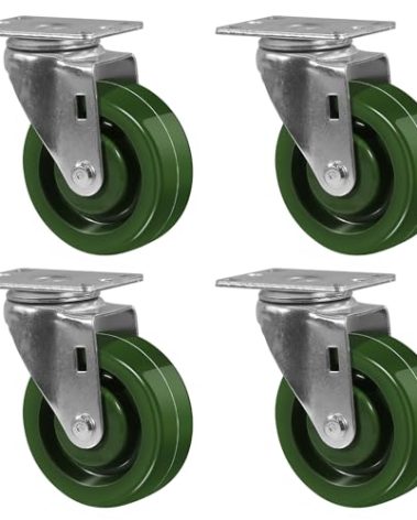 HANDSAMMU 4"X1.5" Heavy Duty Casters-High Temperature Oven Rack Casters, Industrial casters-Set of 4 with Loading Capacity: 2800LB (4 Swivel)