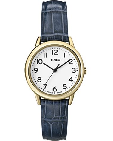 Timex Women’s T2N954 South Street Blue Croco Pattern Leather Strap Watch