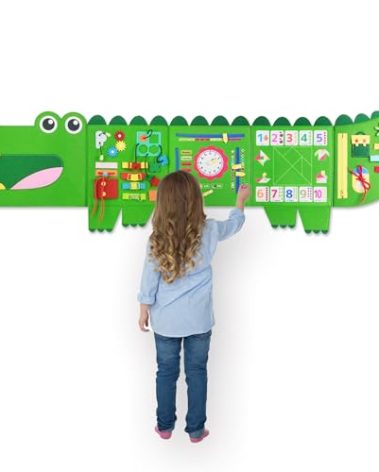 Crocodile Busy Board Montessori Busy Board, Sensory Toys Toddler Toys, Sensory Wall Activity for Toddler- Preschool Learning Panel Center for Kids 3+ Year Old Boys Gift Girls Gift(Birthday, Christmas)