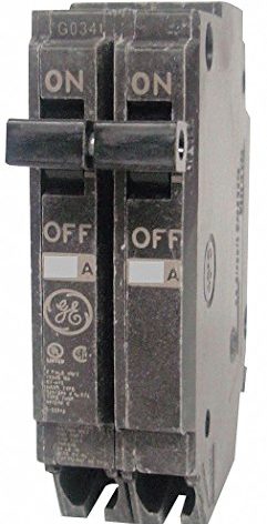 GE Plug in Circuit Breaker, THQP, Number of Poles 2, 40 Amps, 120/240VAC, Standard